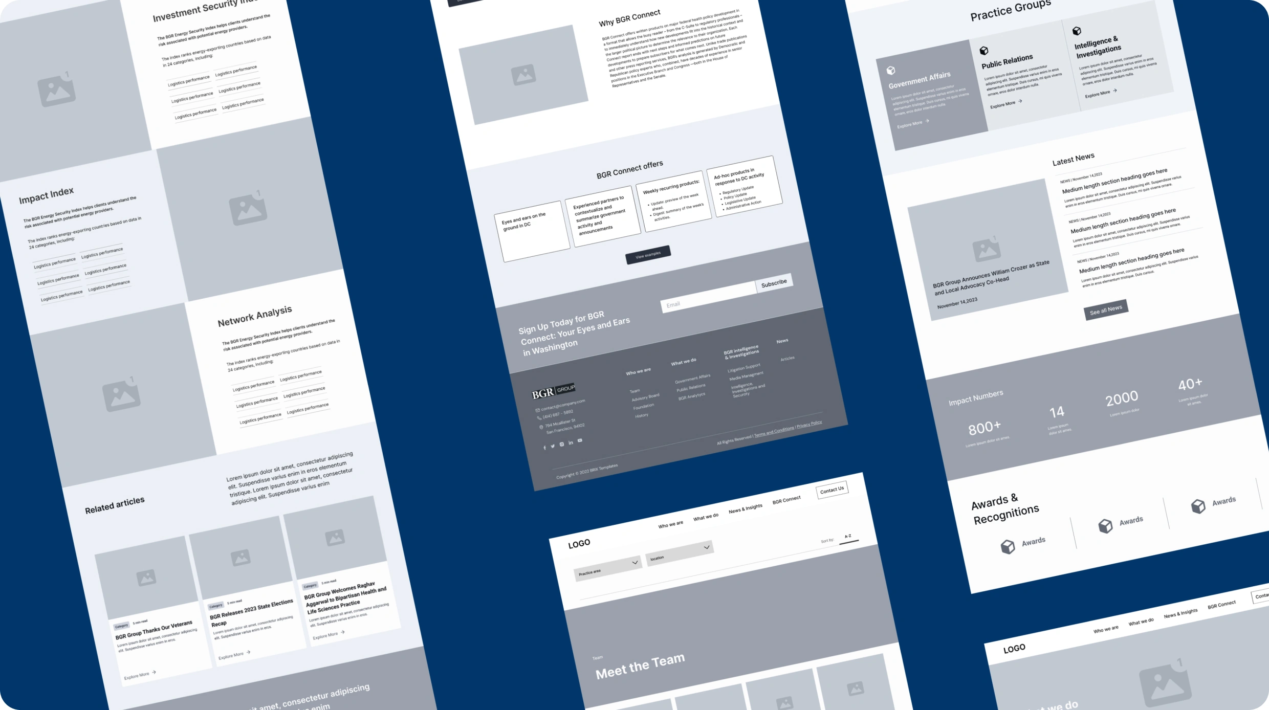 BGR Group Wireframes
