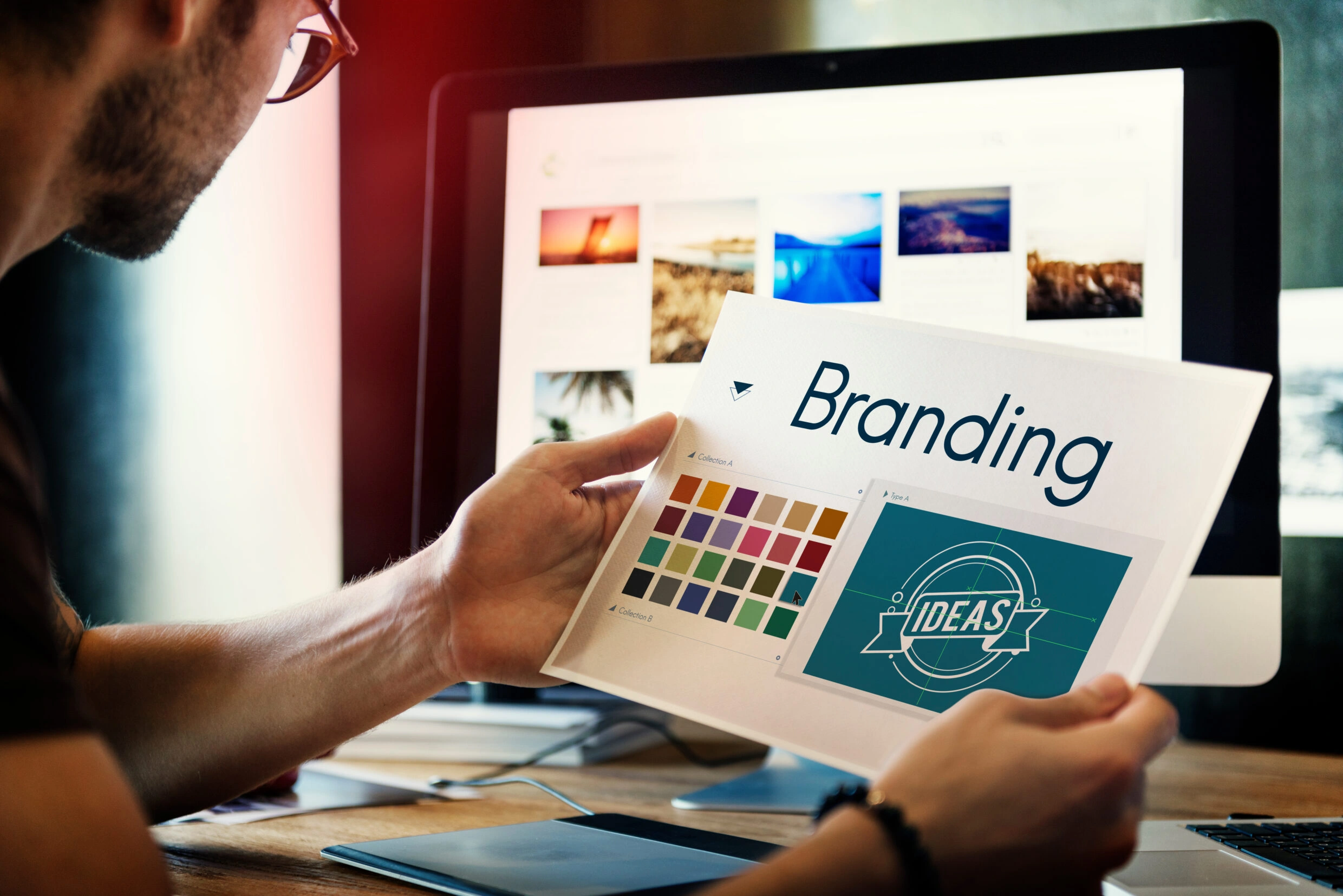 Man working on creating Branding guidelines
