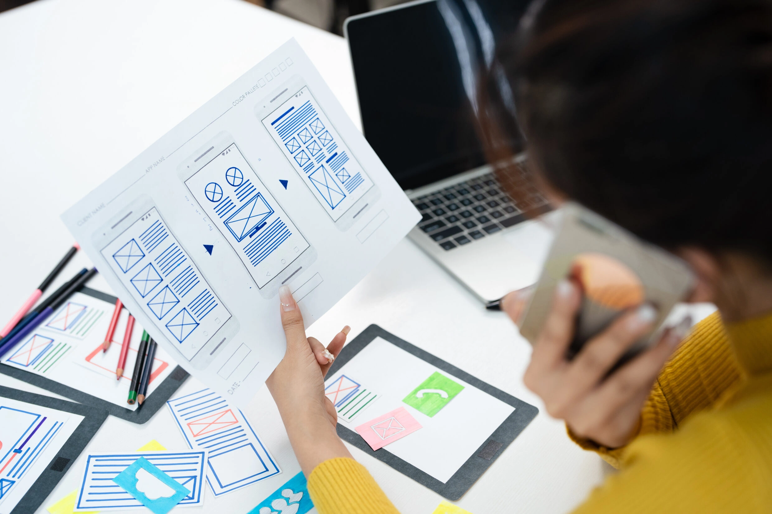 UX UI design process for modern business website