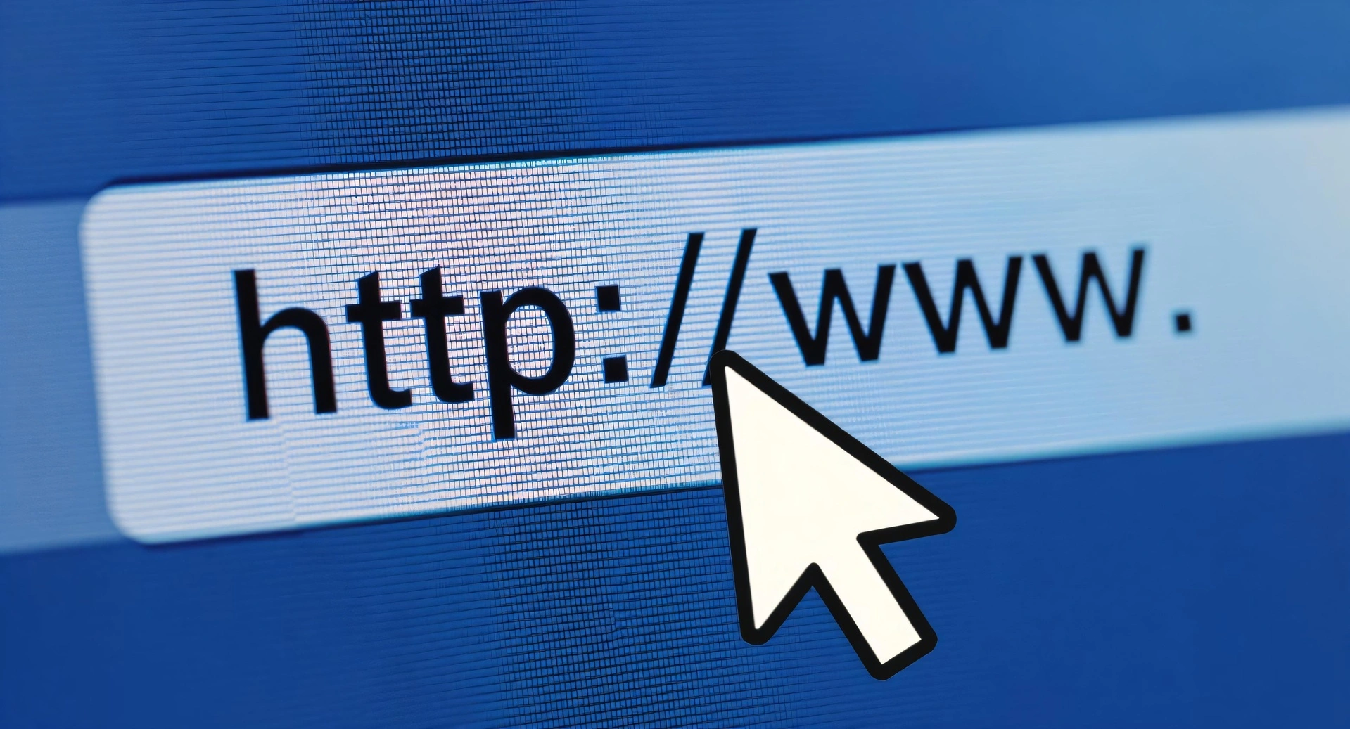 Close-up of a browser URL bar with a cursor, representing SEO-friendly URLs, website slugs, folder structure, redirects, and site architecture.