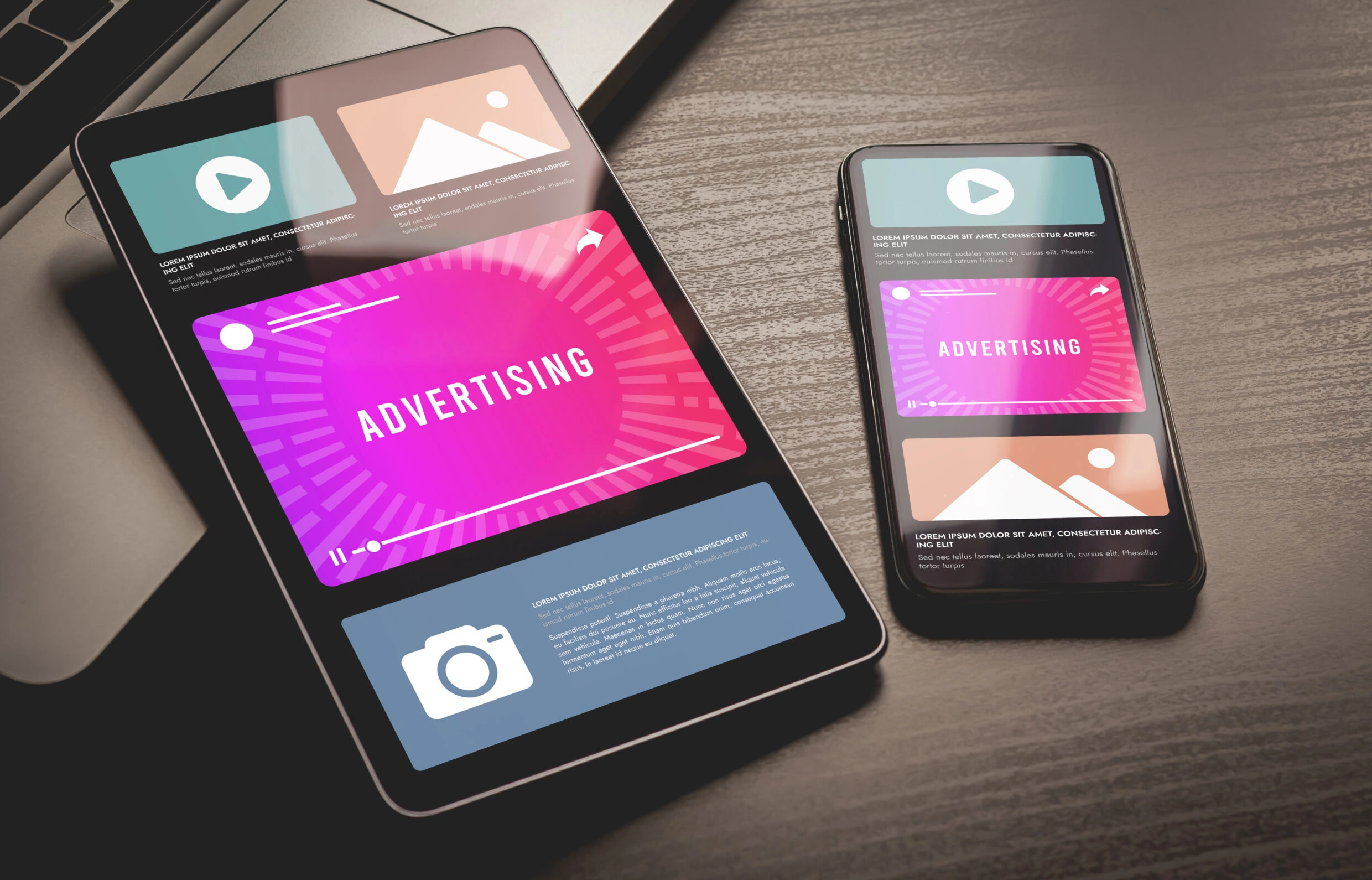 Programmatic Advertising for maximize ads impact. Online rich media native targeting advertising marketing strategy.